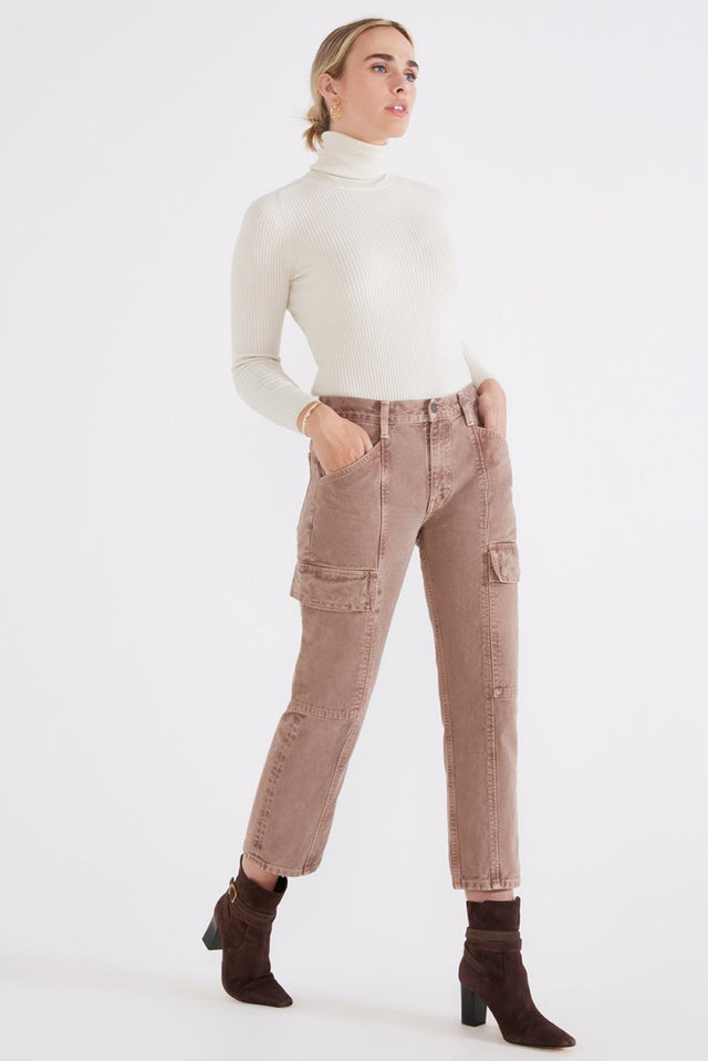Pax Midrise Cargo - Mink - Veneka-Sustainable-Ethical-Bottoms-Etica Denim Drop Ship