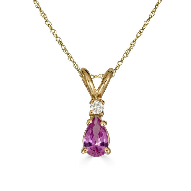 Pear Drop Gemstone and Diamond Necklace - Veneka-Sustainable-Ethical-Necklace-Nunchi Drop Ship