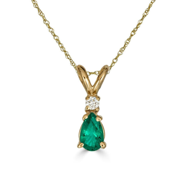 Pear Drop Gemstone and Diamond Necklace - Veneka-Sustainable-Ethical-Necklace-Nunchi Drop Ship