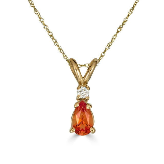 Pear Drop Gemstone and Diamond Necklace - Veneka-Sustainable-Ethical-Necklace-Nunchi Drop Ship