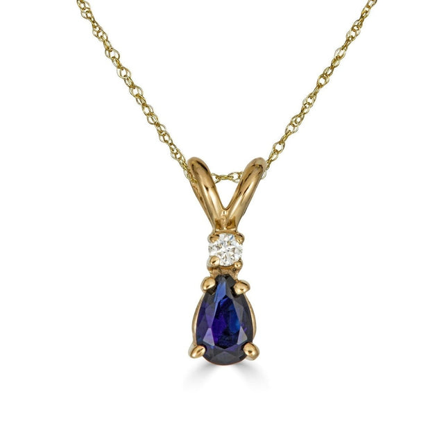 Pear Drop Gemstone and Diamond Necklace - Veneka-Sustainable-Ethical-Necklace-Nunchi Drop Ship