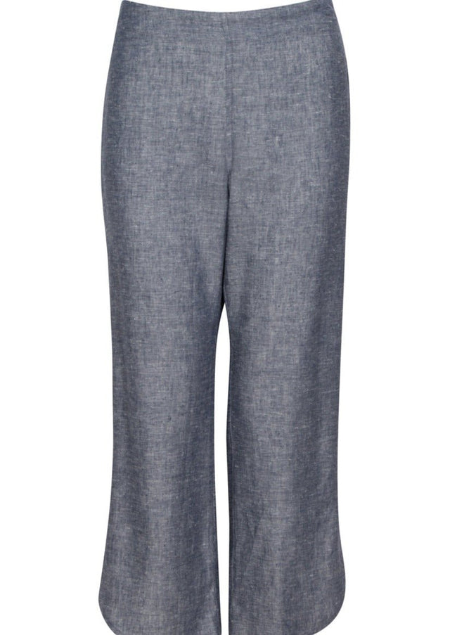 Petra Cropped Hemp Pants with Curved Slits in Grey - Veneka-Sustainable-Ethical-Bottoms-Valani Drop Ship