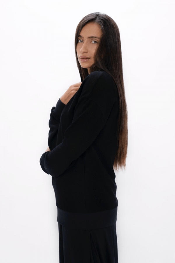 Philly PHL Cosy Sweater in Black Sand - Veneka-Sustainable-Ethical-Tops-1 People Drop Ship