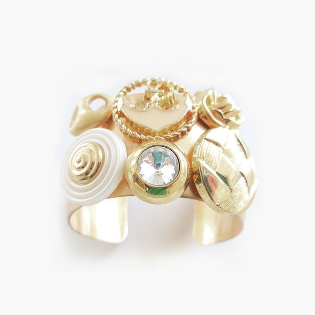 Phoenix - Vintage Button Cuff - Veneka-Sustainable-Ethical-Jewelry-Stella Lucchi Drop Ship
