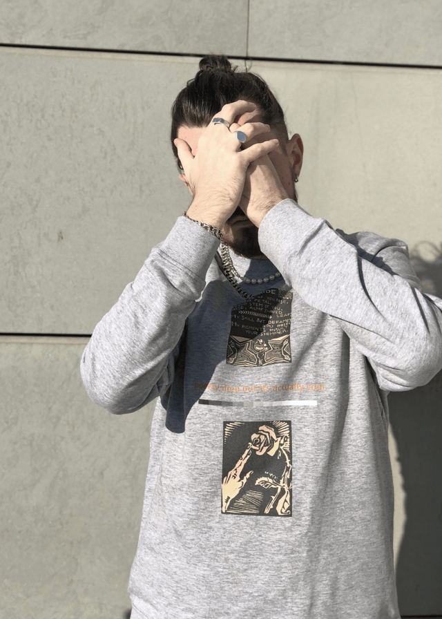 Poetry Unisex Sweatshirt in Black - Veneka-Sustainable-Ethical-Tops-J&R Artisan Fashion Drop Ship
