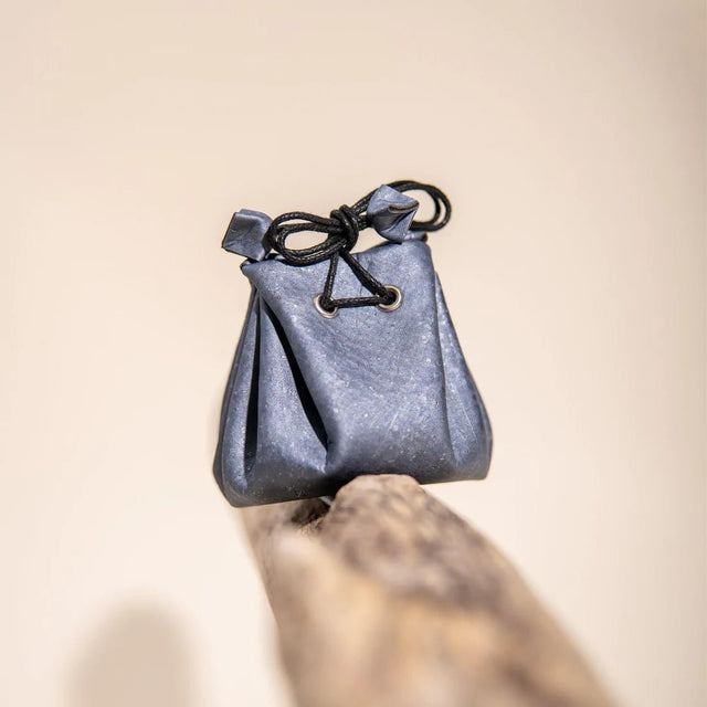 Porto Jewelry Travel Pouch in Metallic Blue Gray - Veneka-Sustainable-Ethical-Bag-Tiradia Cork Drop Ship