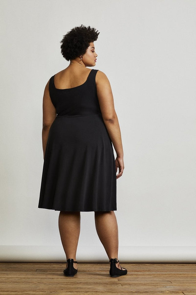 Promenade Dress in Noir - Veneka-Sustainable-Ethical-Dresses-Hours Drop Ship