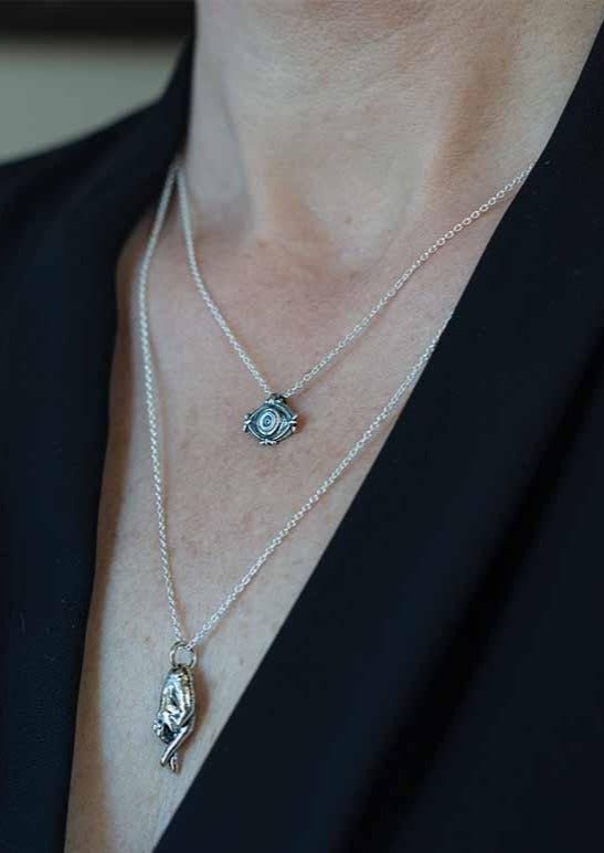 Protection Charm Necklace in Silver - Veneka-Sustainable-Ethical-Jewelry-Astor & Orion Drop Ship