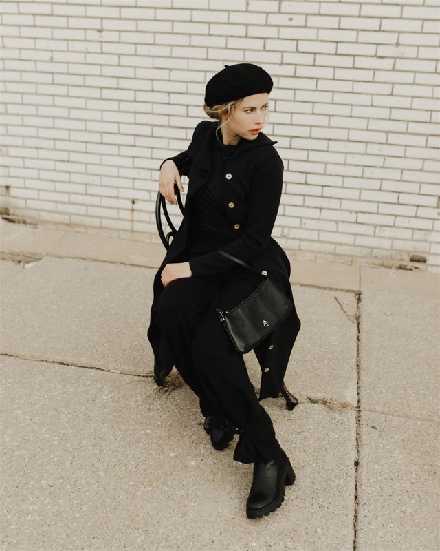 Rachel Cardigan Dress in Black - Veneka-Sustainable-Ethical-Dresses-Sonderlier Drop Ship