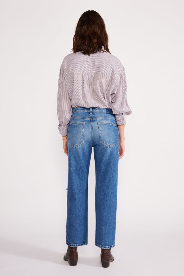 Rae Midrise Straight Crop in Blue Creek - Veneka-Sustainable-Ethical-Bottoms-Etica Denim Drop Ship