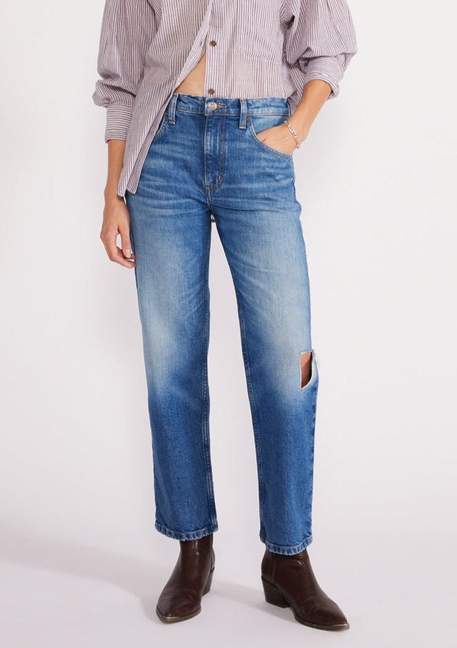 Rae Midrise Straight Crop in Blue Creek - Veneka-Sustainable-Ethical-Bottoms-Etica Denim Drop Ship