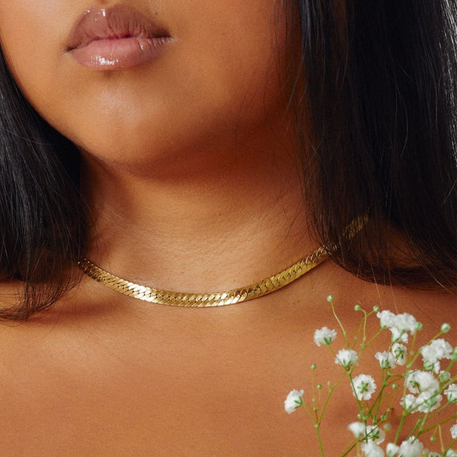Recycled 14K Gold Filled Necklace - Veneka-Sustainable-Ethical-Jewelry-Nunchi Drop Ship