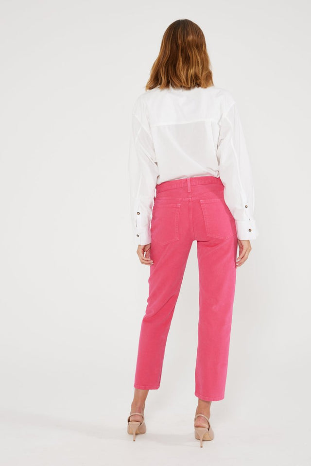 Rhea Mid Rise Straight - Raspberry - Veneka-Sustainable-Ethical-Denim-Etica Denim Drop Ship