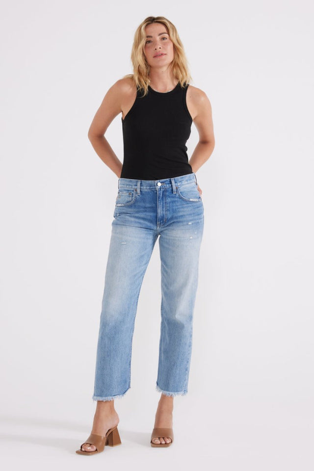 Rhea Midrise Straight Crop - Still Water - Veneka-Sustainable-Ethical-denim-Etica Denim Drop Ship