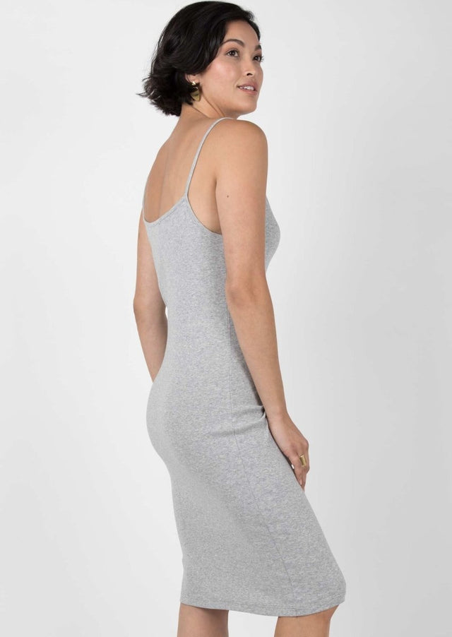 Rib Slip Dress in Silver - Veneka-Sustainable-Ethical-Dresses-Indigenous Drop Ship