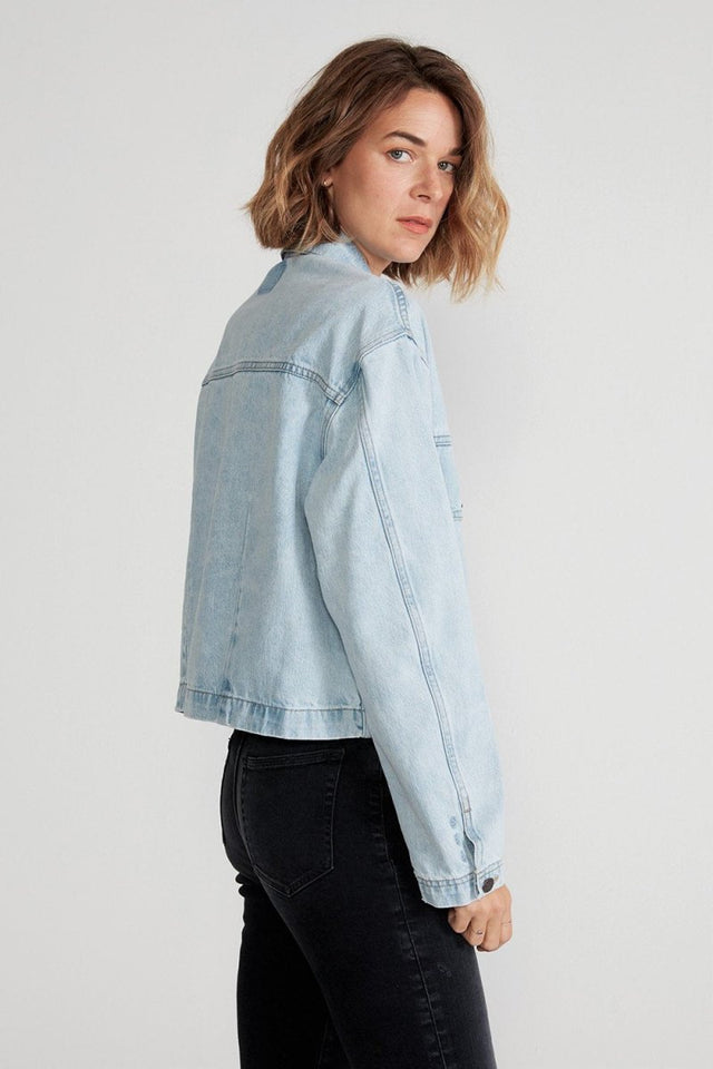 Rive Workwear Jacket in Silverwood Lake - Veneka-Sustainable-Ethical-Jackets-Etica Denim Drop Ship