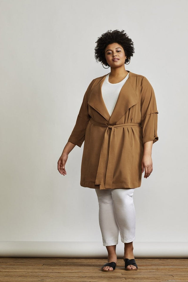 Riverside Jacket in Camel - Veneka-Sustainable-Ethical-Jackets-Hours Drop Ship