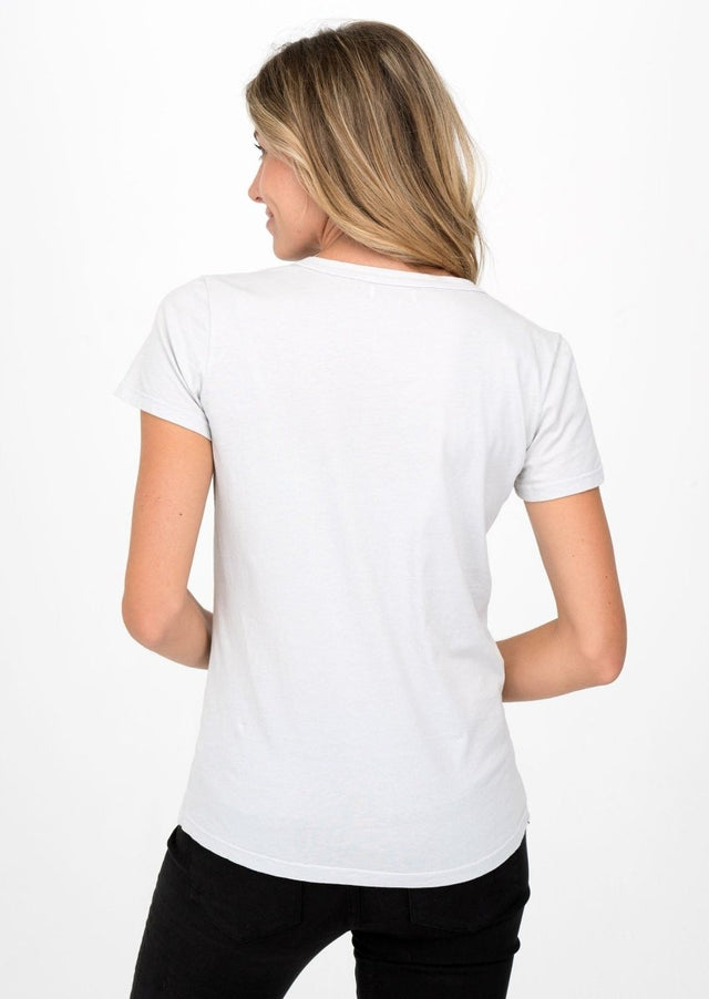 Robin V-Neck Tee in Ice Gray - Veneka-Sustainable-Ethical-Tops-Graceful District Drop Ship