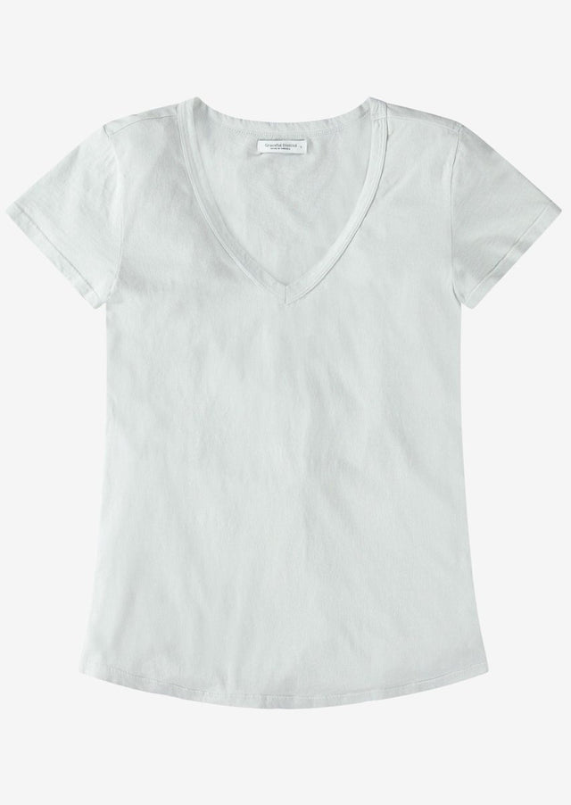 Robin V-Neck Tee in Ice Gray - Veneka-Sustainable-Ethical-Tops-Graceful District Drop Ship