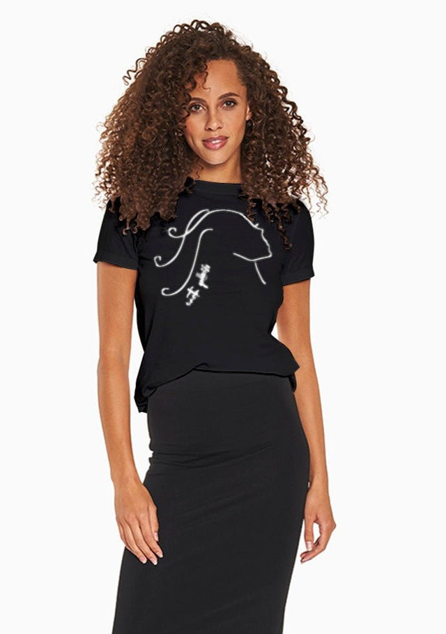 Rosalie Earth Goddess Tee in Black - Veneka-Sustainable-Ethical-Tops-YesAnd Drop Ship