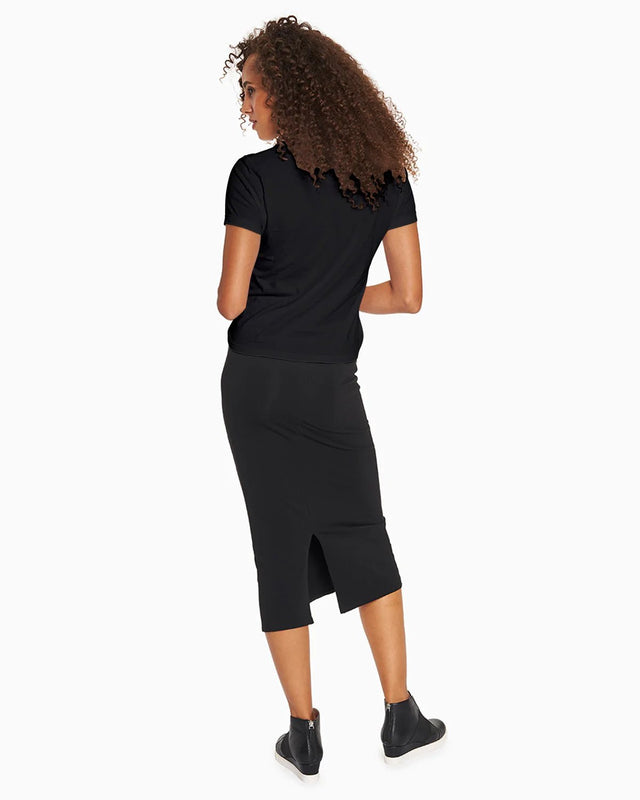 Rosalie Earth Goddess Tee in Black - Veneka-Sustainable-Ethical-Tops-YesAnd Drop Ship
