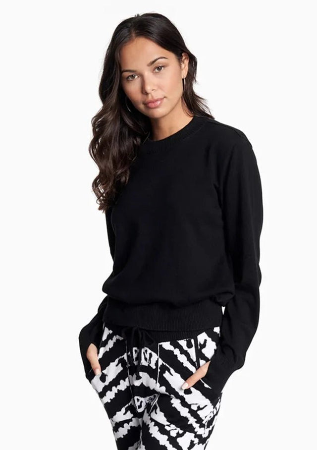 Rosario Love Pullover in Black - Veneka-Sustainable-Ethical-Tops-YesAnd Drop Ship