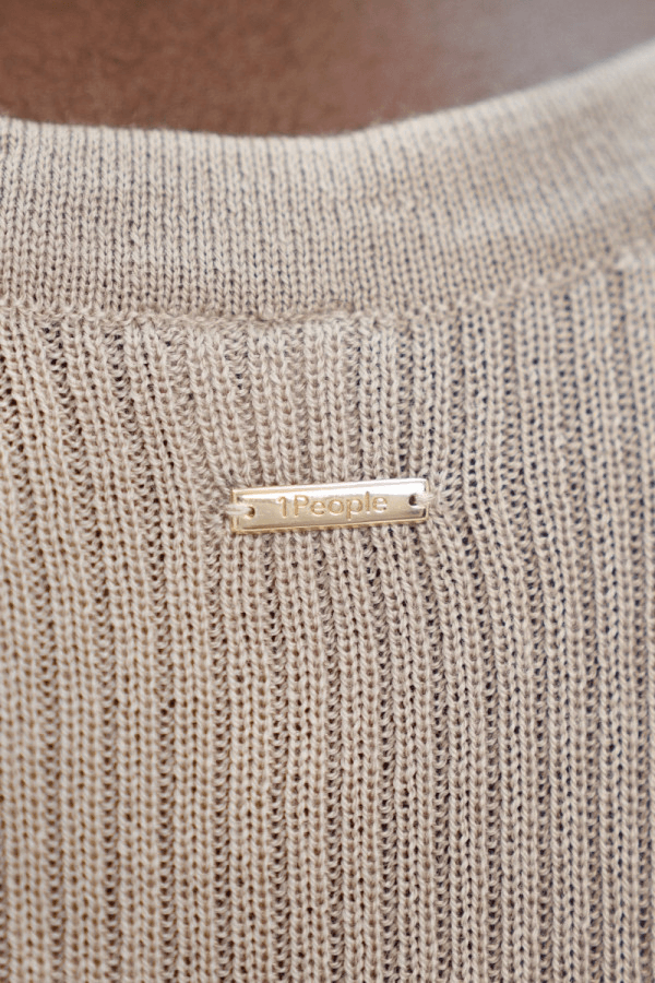 Sao Paulo GRU Racer Knitted Top in Sand - Veneka-Sustainable-Ethical-Tops-1 People Drop Ship