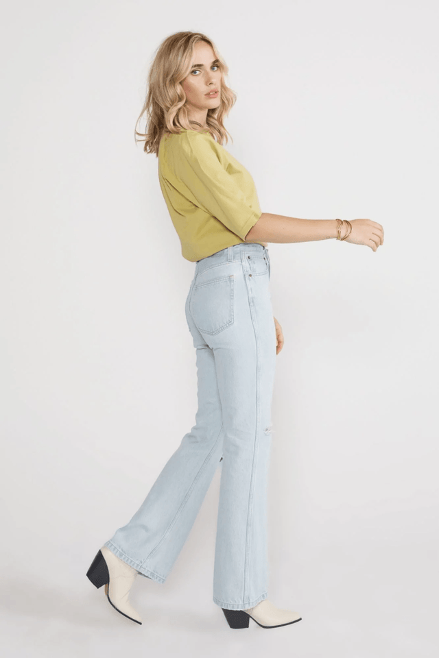 Sasha Modern Flare in Sea Breeze - Veneka-Sustainable-Ethical-Bottoms-Etica Denim Drop Ship