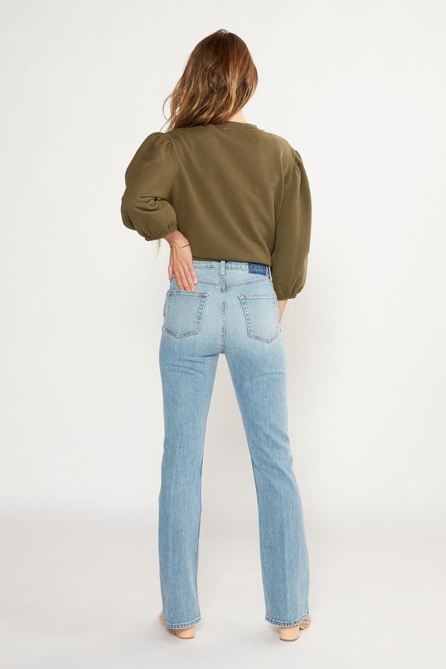 Sasha Modern Flare in Vintage Light - Veneka-Sustainable-Ethical-Bottoms-Etica Denim Drop Ship