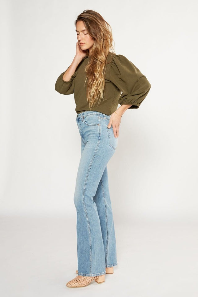 Sasha Modern Flare in Vintage Light - Veneka-Sustainable-Ethical-Bottoms-Etica Denim Drop Ship