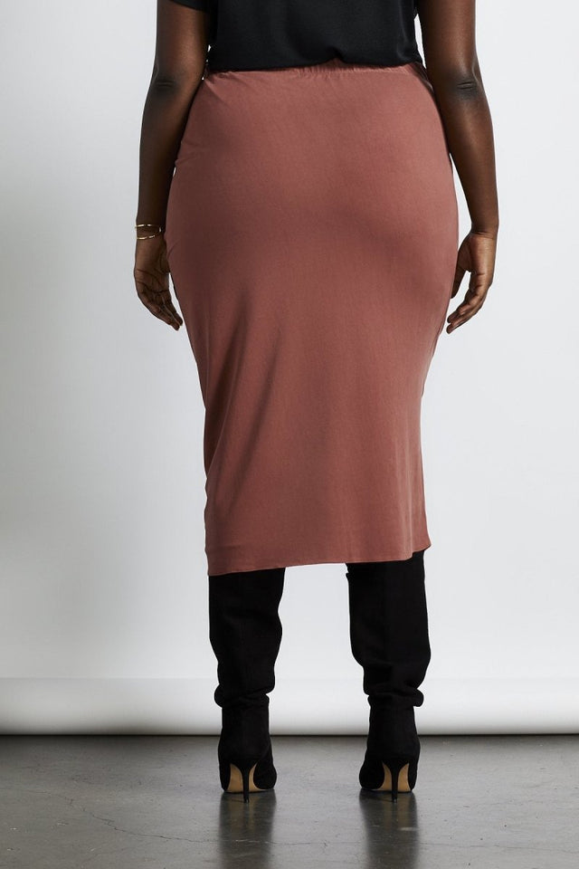 Seville Cinched Skirt in Rose Milk - Veneka-Sustainable-Ethical-Bottoms-Hours Drop Ship