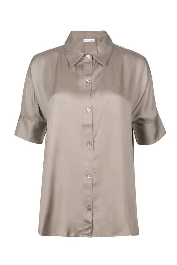 Short Sleeve Boyfriend Shirt in Sunshine - Veneka-Sustainable-Ethical-Tops-Neu Nomads Drop Ship