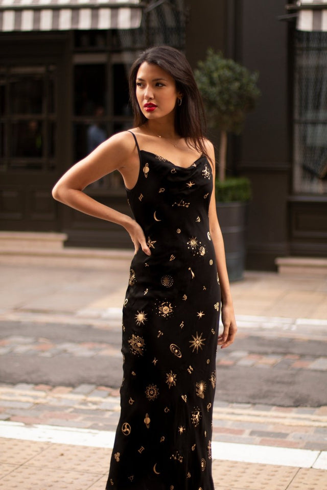 Slip Dress in Cosmic Dreamer - Veneka-Sustainable-Ethical-Dresses-Em & Shi Drop Ship