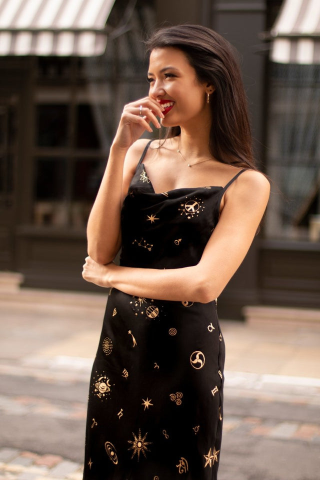 Slip Dress in Cosmic Dreamer - Veneka-Sustainable-Ethical-Dresses-Em & Shi Drop Ship
