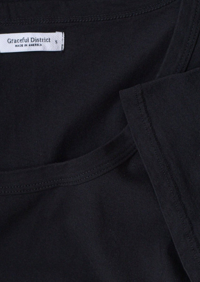 Sophia Scoop Neck Tee in Black - Veneka-Sustainable-Ethical-Tops-Graceful District Drop Ship