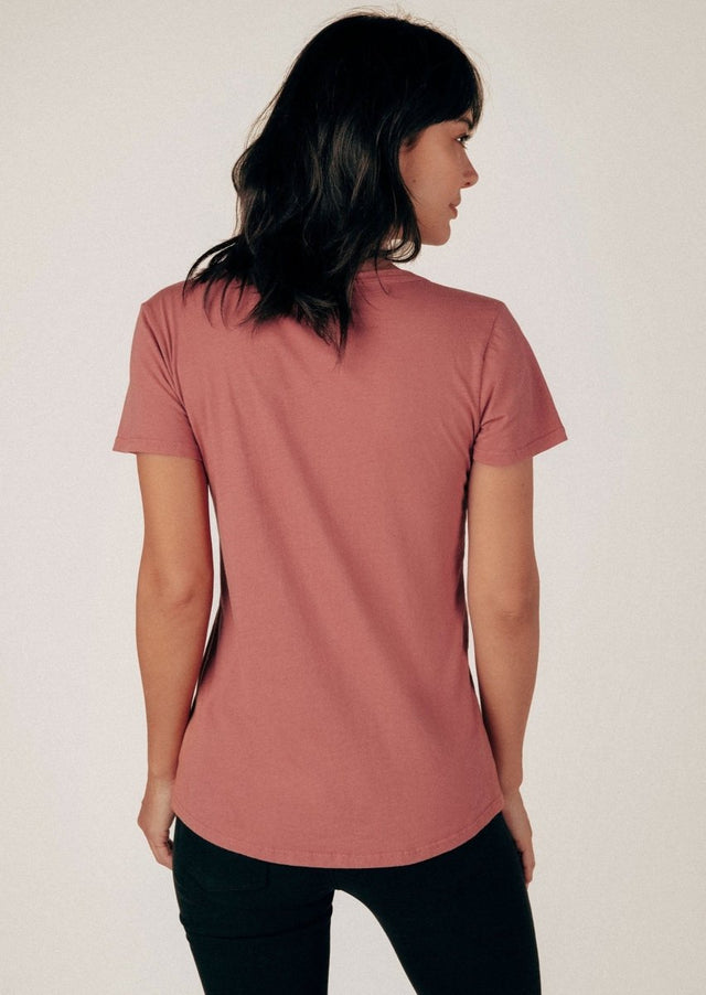 Sophia Scoop Neck Tee in Clay - Veneka-Sustainable-Ethical-Tops-Graceful District Drop Ship