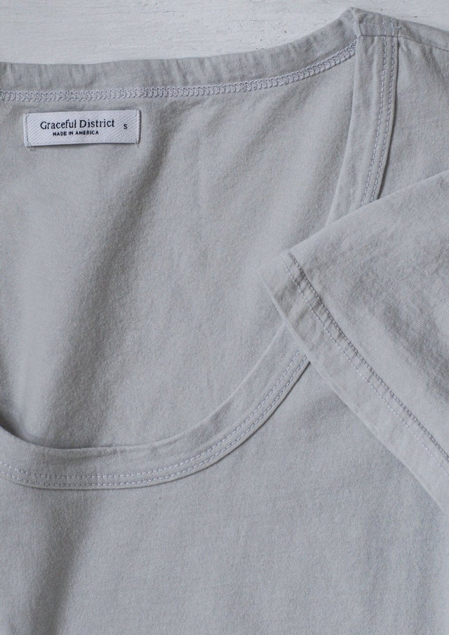 Sophia Scoop Neck Tee in Ice Gray - Veneka-Sustainable-Ethical-Tops-Graceful District Drop Ship