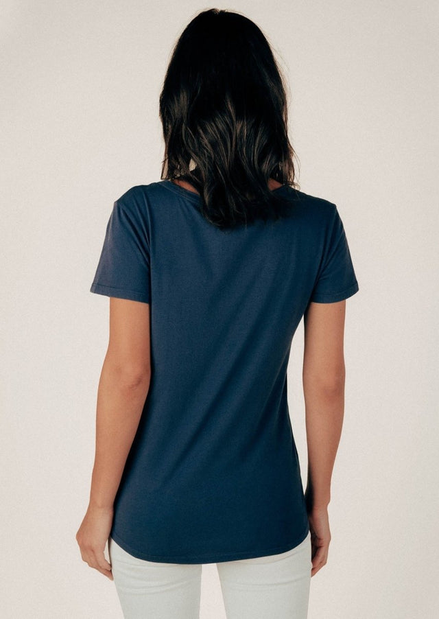 Sophia Scoop Neck Tee in Ink - Veneka-Sustainable-Ethical-Tops-Graceful District Drop Ship