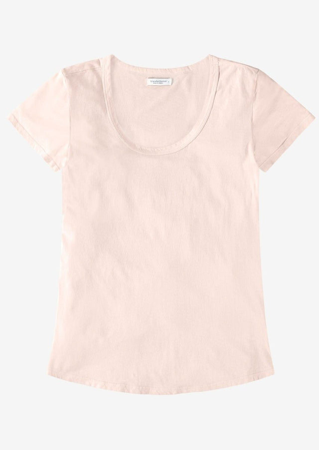 Sophia Scoop Neck Tee in Rose Quartz - Veneka-Sustainable-Ethical-Tops-Graceful District Drop Ship