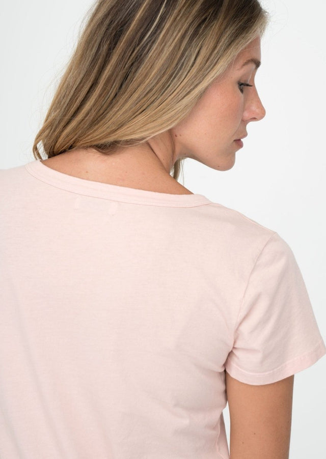 Sophia Scoop Neck Tee in Rose Quartz - Veneka-Sustainable-Ethical-Tops-Graceful District Drop Ship
