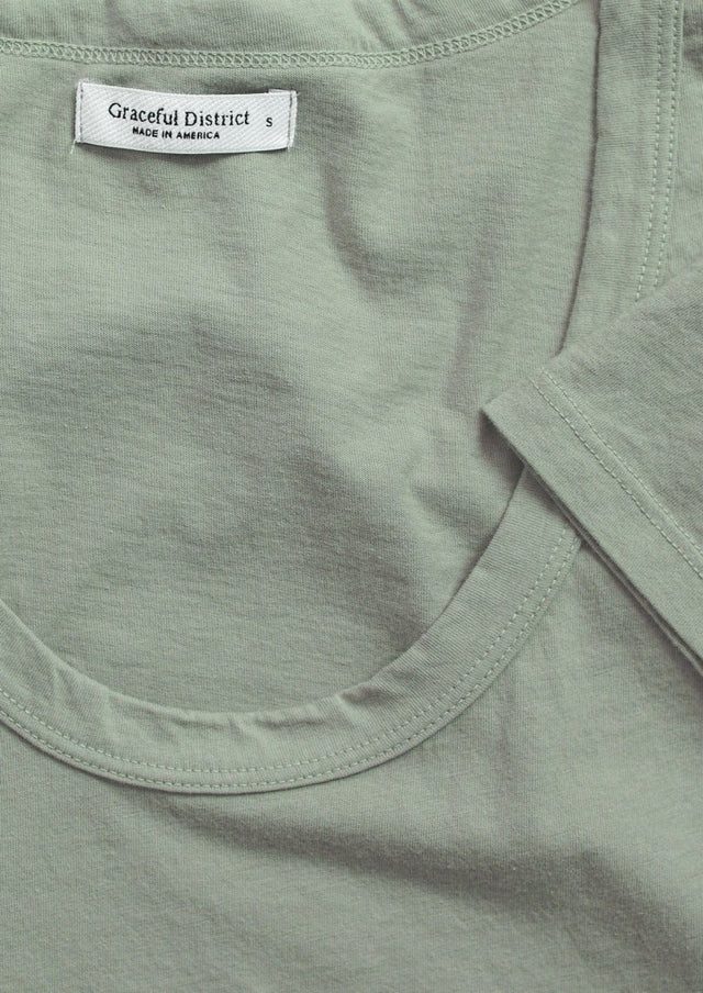 Sophia Scoop Neck Tee in Sage - Veneka-Sustainable-Ethical-Tops-Graceful District Drop Ship