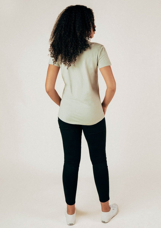 Sophia Scoop Neck Tee in Sage - Veneka-Sustainable-Ethical-Tops-Graceful District Drop Ship