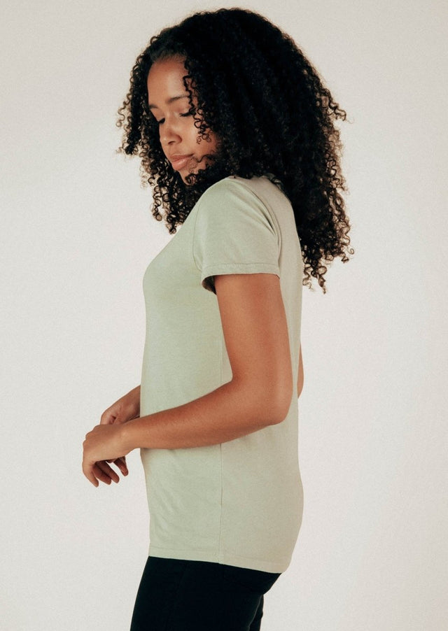 Sophia Scoop Neck Tee in Sage - Veneka-Sustainable-Ethical-Tops-Graceful District Drop Ship