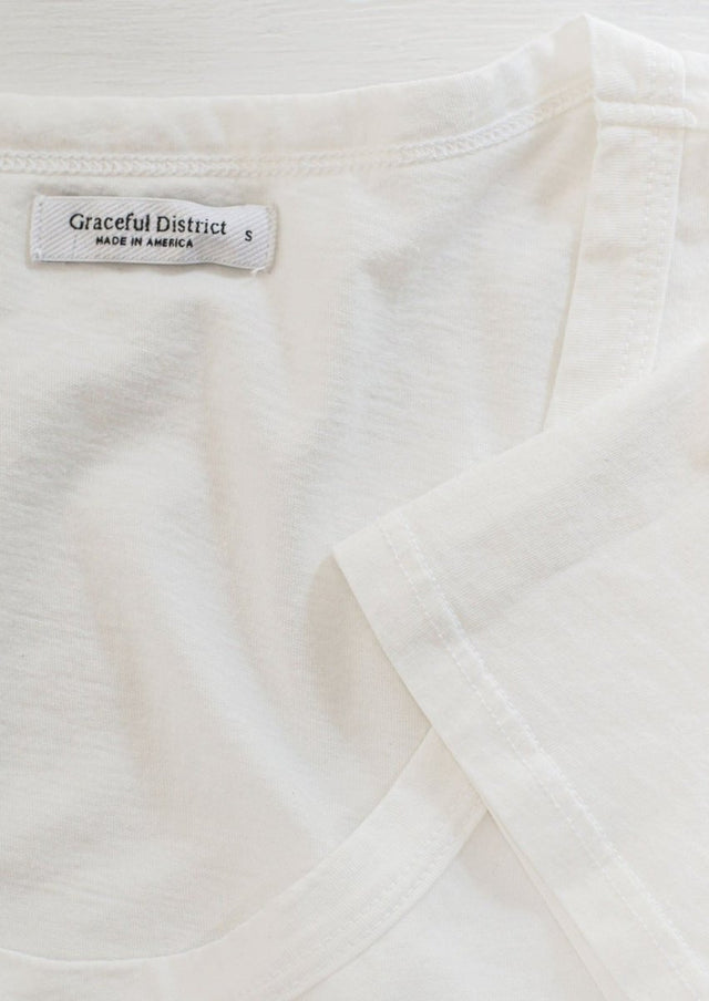 Sophia Scoop Neck Tee in White - Veneka-Sustainable-Ethical-Tops-Graceful District Drop Ship