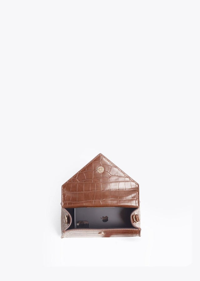 Stef Mini in Cognac Croc - Veneka-Sustainable-Ethical-Bag-HEMINCUFF Drop Ship