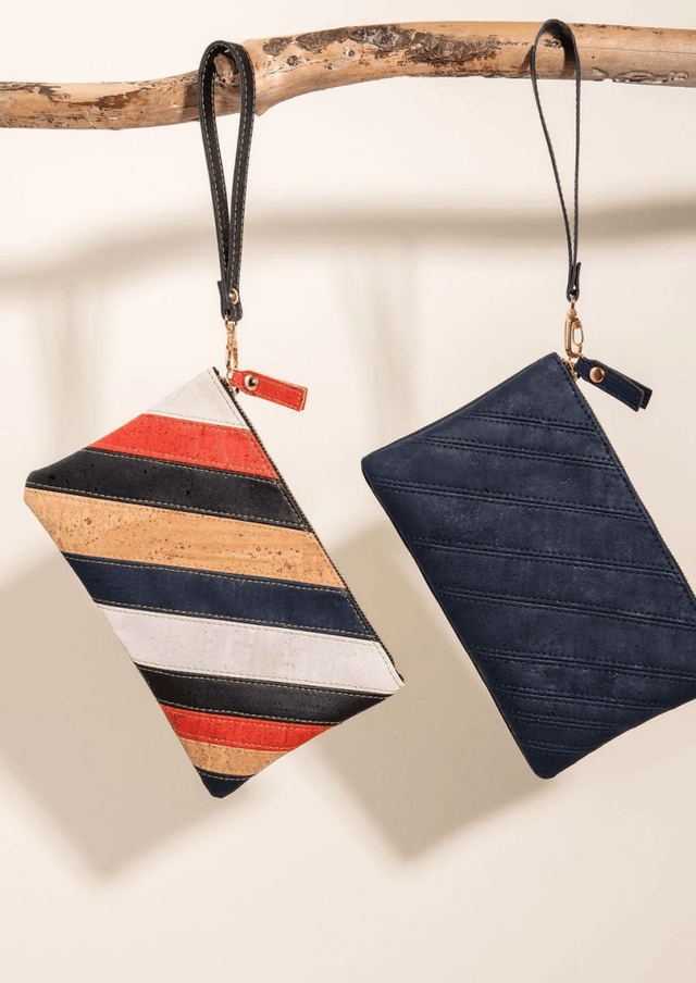 Step & Repeat Wristlet in Multicolor - Veneka-Sustainable-Ethical-Bag-Tiradia Cork Drop Ship