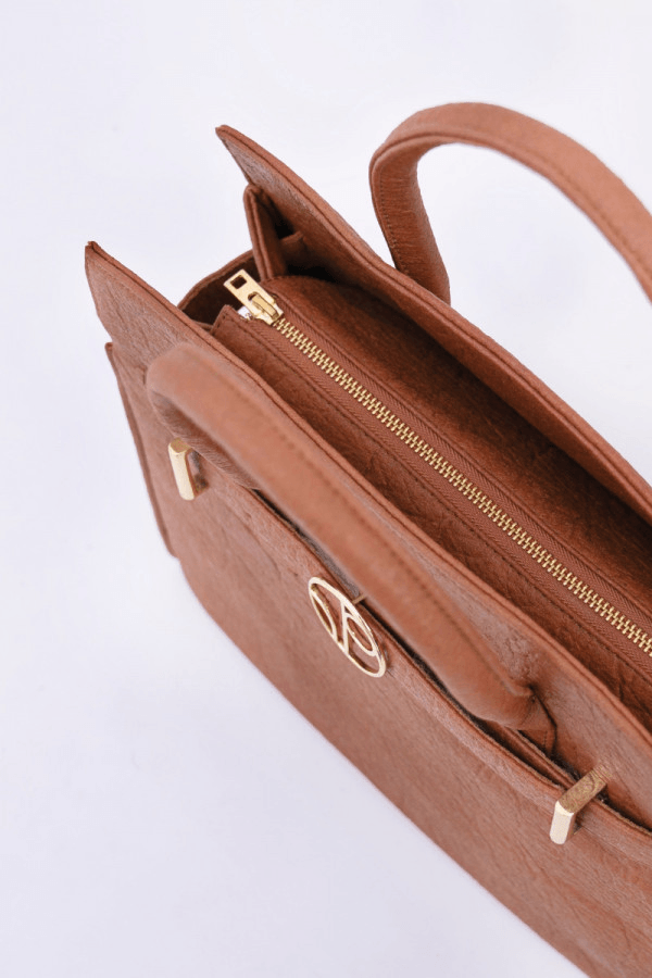 Sydney Piñatex Bag in Mocha - Veneka-Sustainable-Ethical-Bag-1 People Drop Ship
