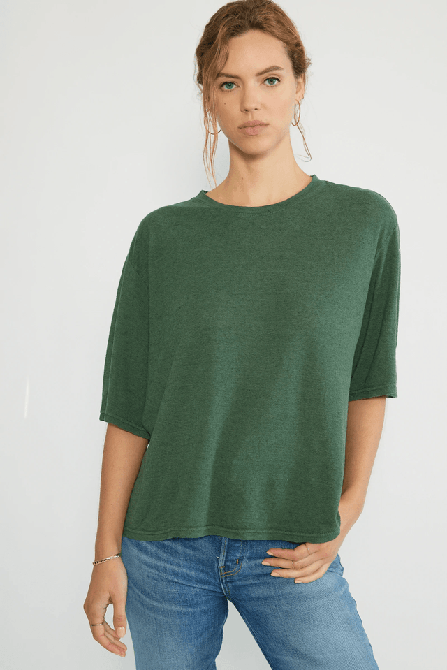 Sylvie Knit Top in Forest - Veneka-Sustainable-Ethical-Tops-Etica Denim Drop Ship