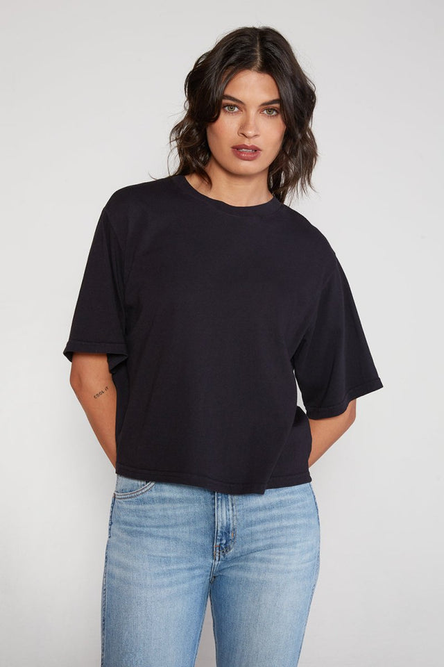 Sylvie Relaxed Tee - Black Beauty - Veneka-Sustainable-Ethical-Tops-Etica Denim Drop Ship