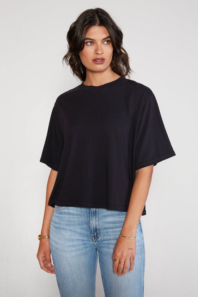 Sylvie Relaxed Tee - Black Beauty - Veneka-Sustainable-Ethical-Tops-Etica Denim Drop Ship